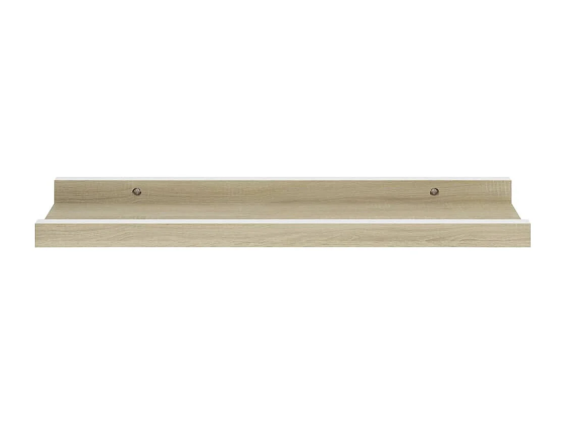 Étagères murales 2 pcs blanc et chêne sonoma 40x9x3 cm