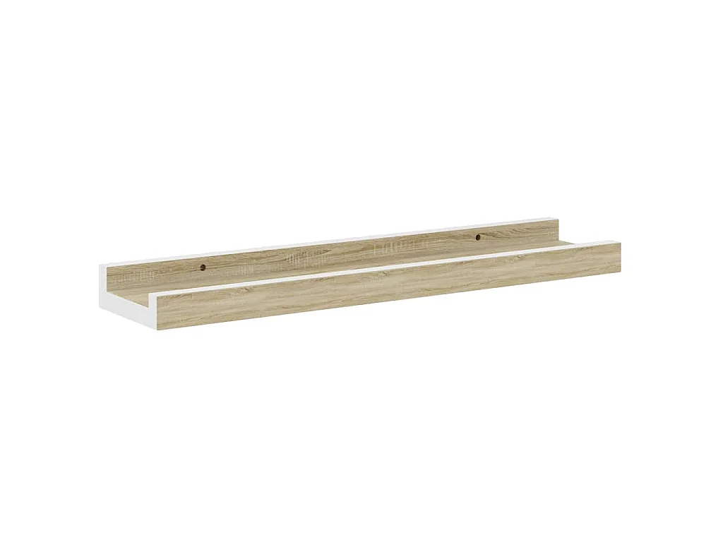Étagères murales 2 pcs blanc et chêne sonoma 40x9x3 cm
