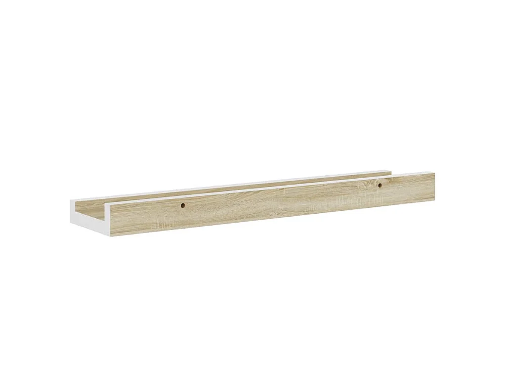 Étagères murales 2 pcs blanc et chêne sonoma 40x9x3 cm