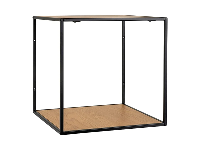 Étagère murale Avery 36x36x36 cm Chêne et noir
