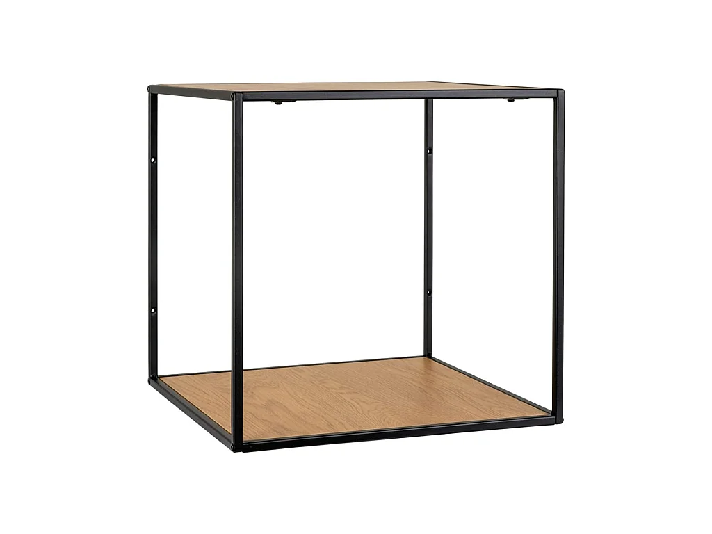 Étagère murale Avery 36x36x36 cm Chêne et noir