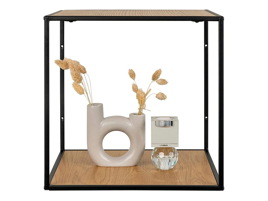 Étagère murale Avery 36x36x36 cm Chêne et noir