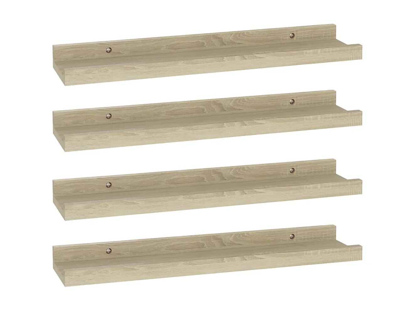 Mensole da Parete 4 pz Rovere Sonoma 40x9x3 cm