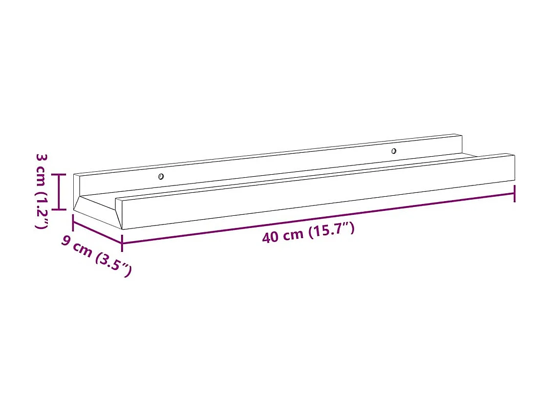 Wandregale 4 Stk. Sonoma-Eiche 40x9x3 cm