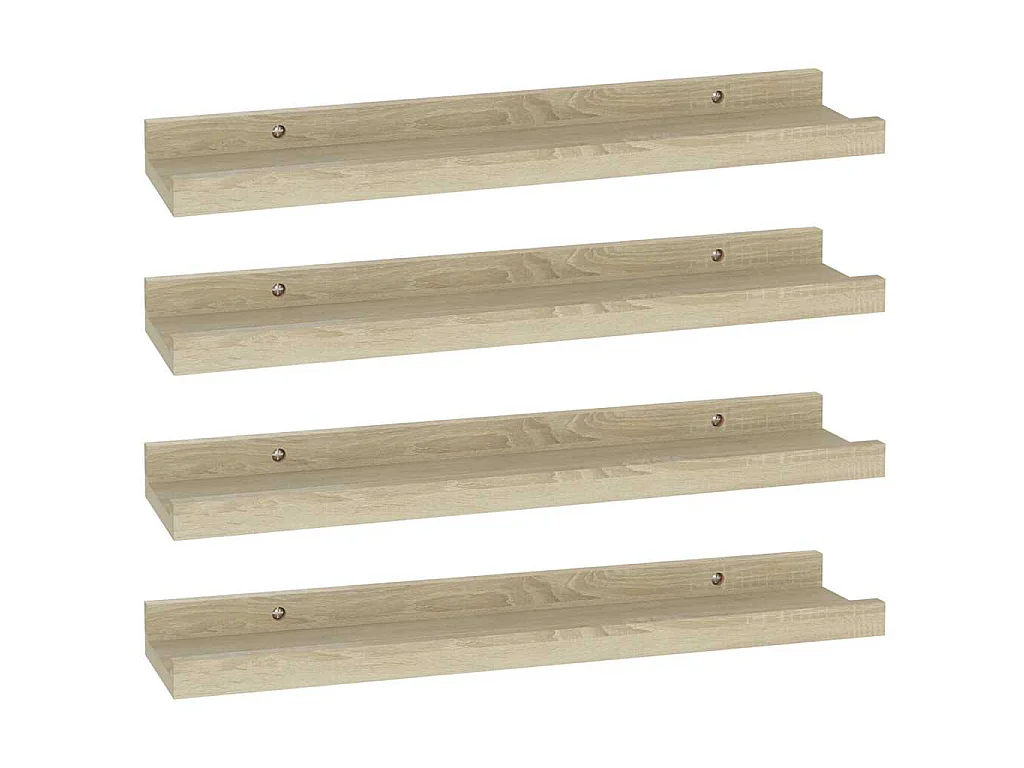 Wandschappen 4 st 40x9x3 cm sonoma eikenkleurig