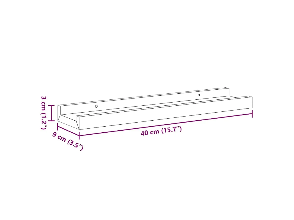 Wandschappen 4 st 40x9x3 cm sonoma eikenkleurig