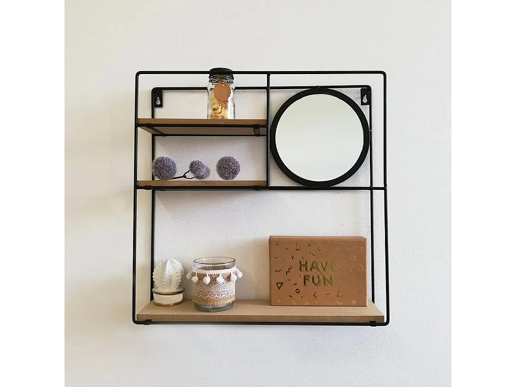 Support mural avec miroir 40x10x40 cm