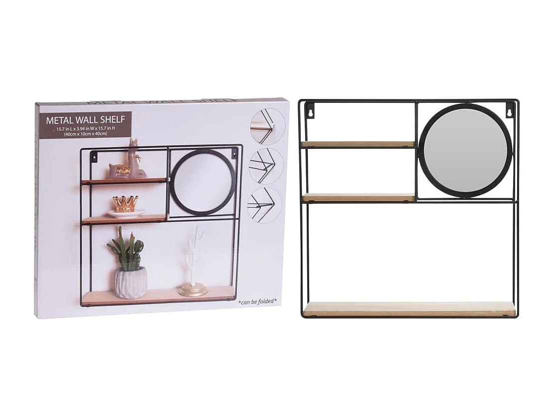 Support mural avec miroir 40x10x40 cm