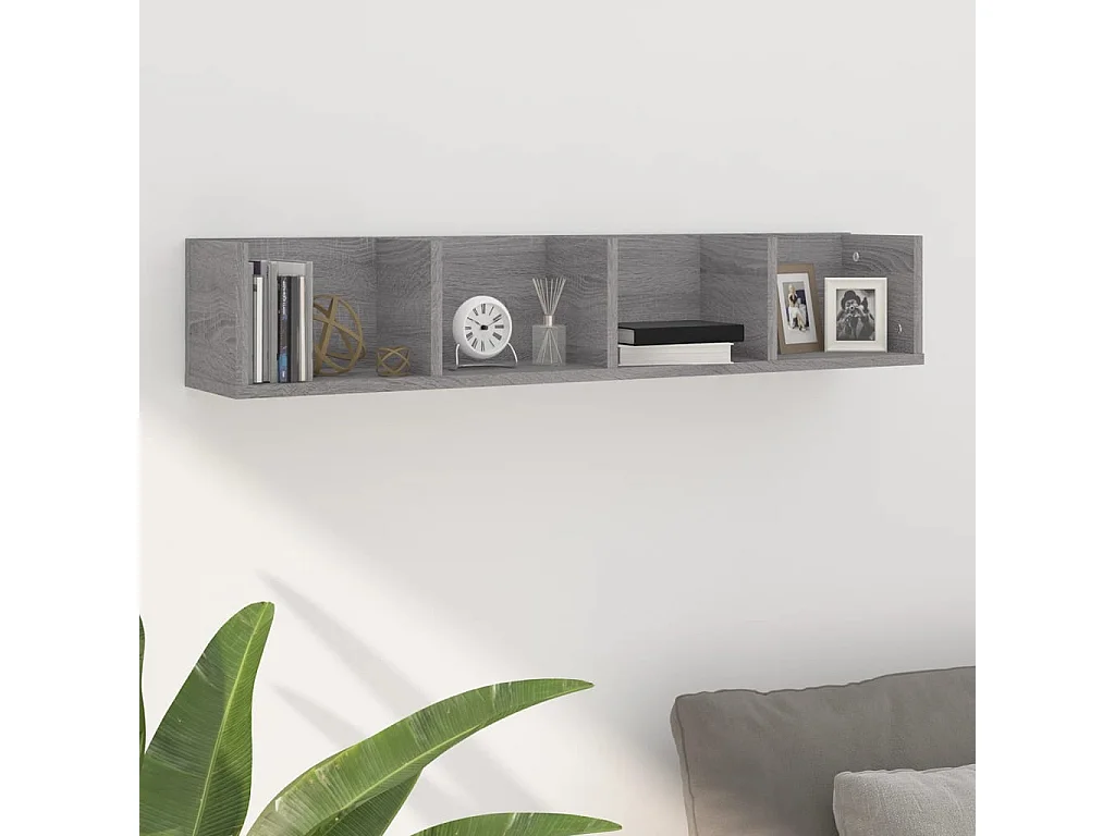 Étagère murale à CD Sonoma gris 100x18x18 cm Bois d'ingénierie