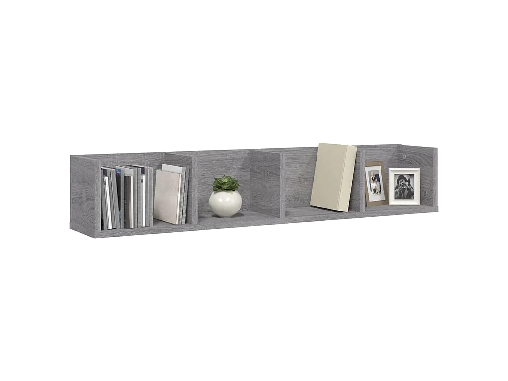 Étagère murale à CD Sonoma gris 100x18x18 cm Bois d'ingénierie