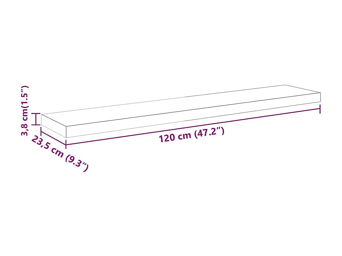 Prateleiras de parede 4 pcs 120x23,5x3,8cm MDF cinzento-cimento