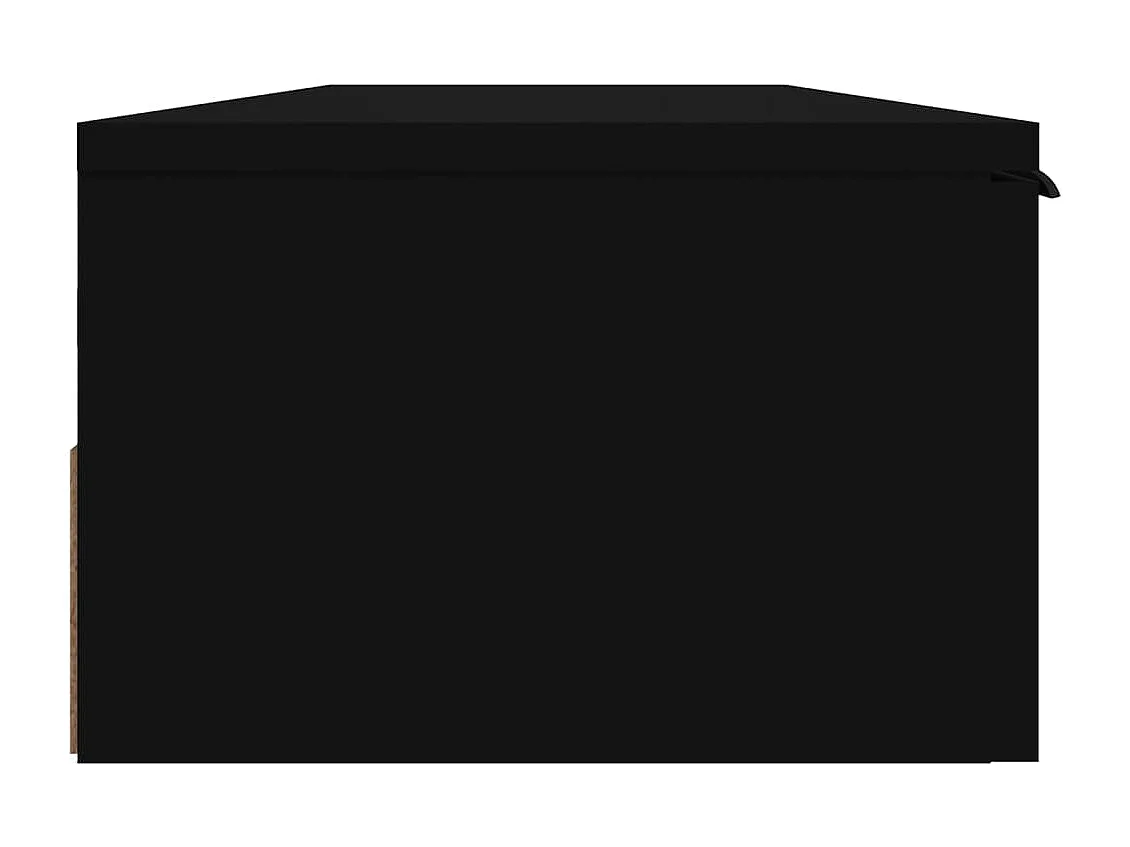 Wandkast 102x30x20 cm bewerkt hout zwart