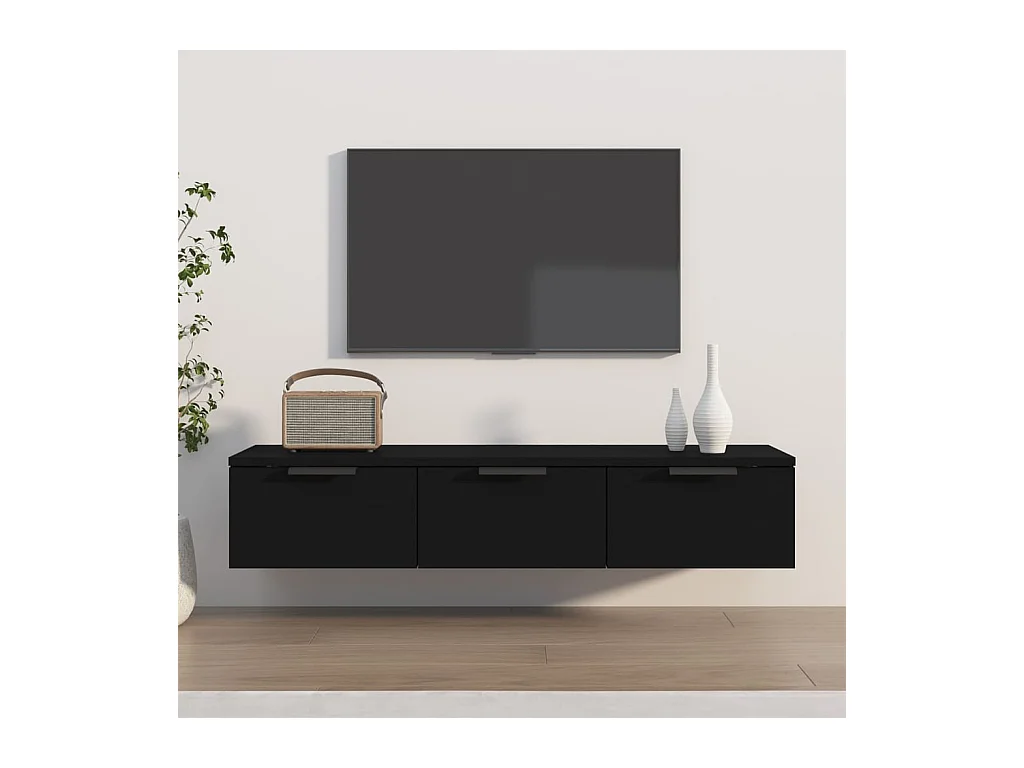 Armoire murale noir 102x30x20 cm bois d'ingénierie