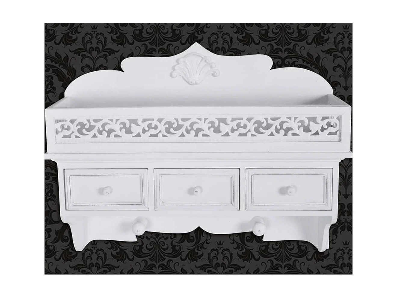 Étagère murale avec 3 tiroirs 2 crochets