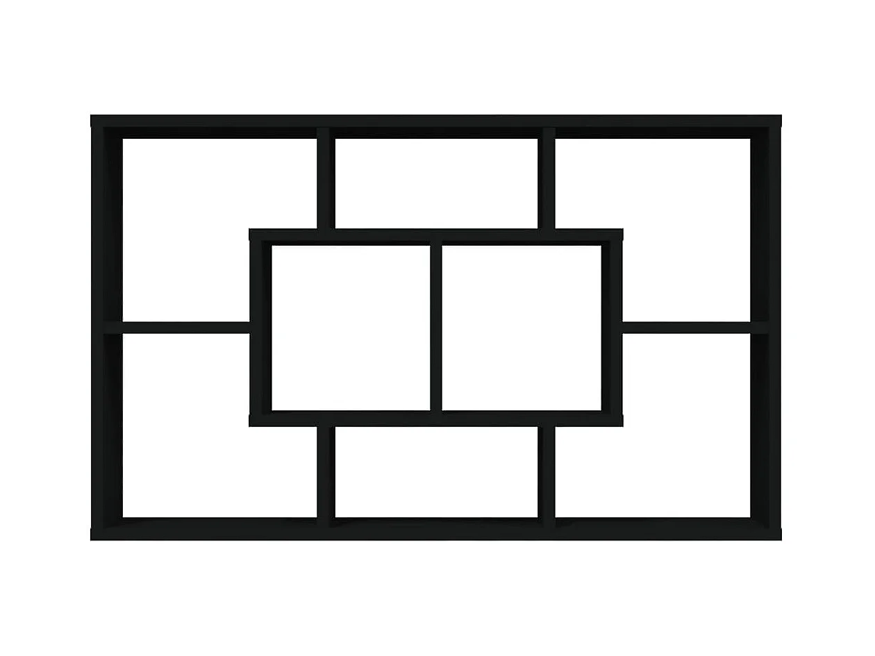 Wandschap 85x16x52,5 cm bewerkt hout zwart