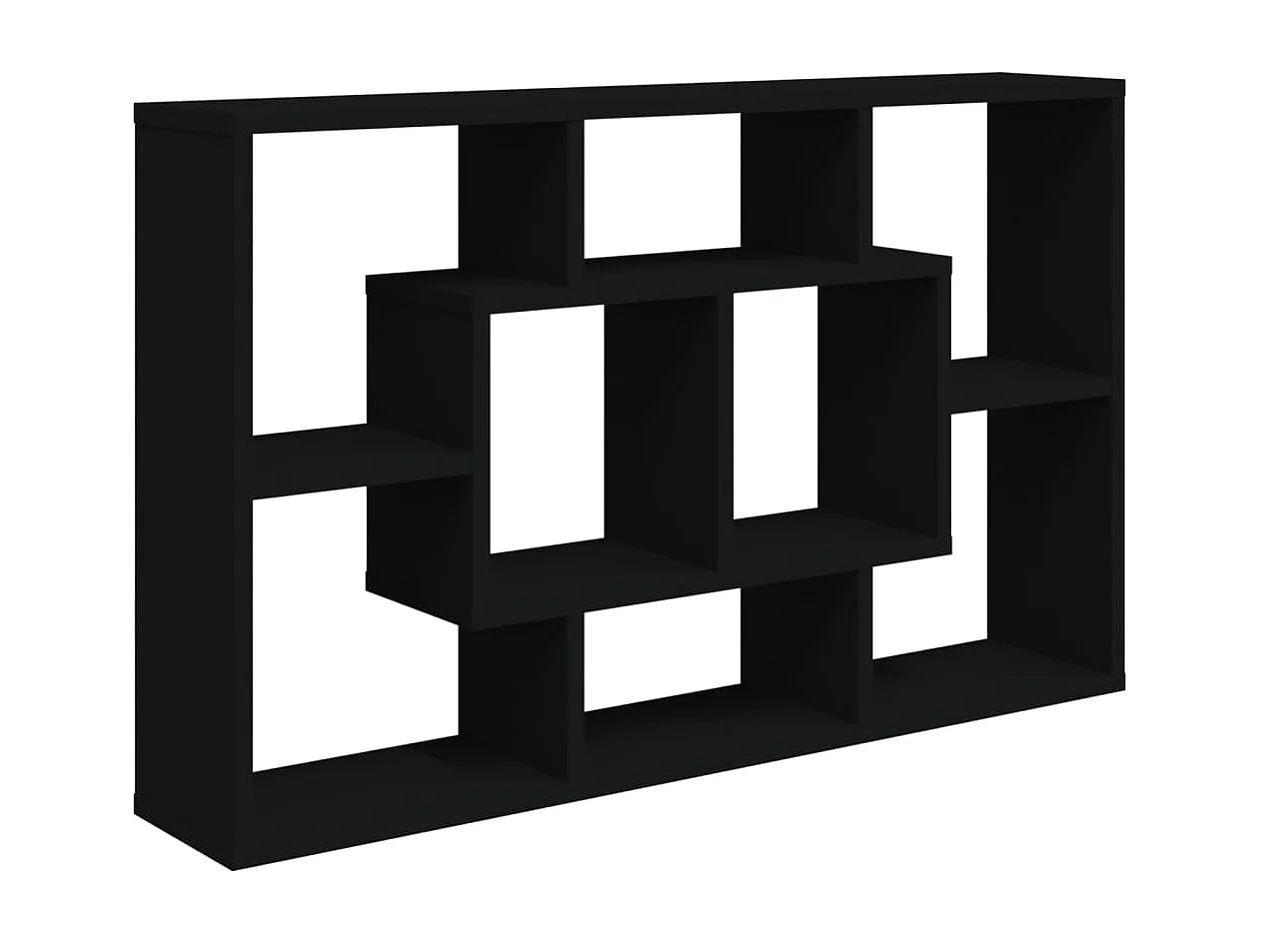 Estantería de pared madera contrachapada negra 85x16x52,5 cm