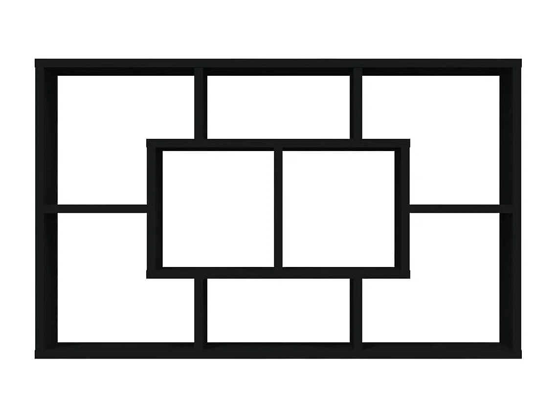 Estantería de pared madera contrachapada negra 85x16x52,5 cm