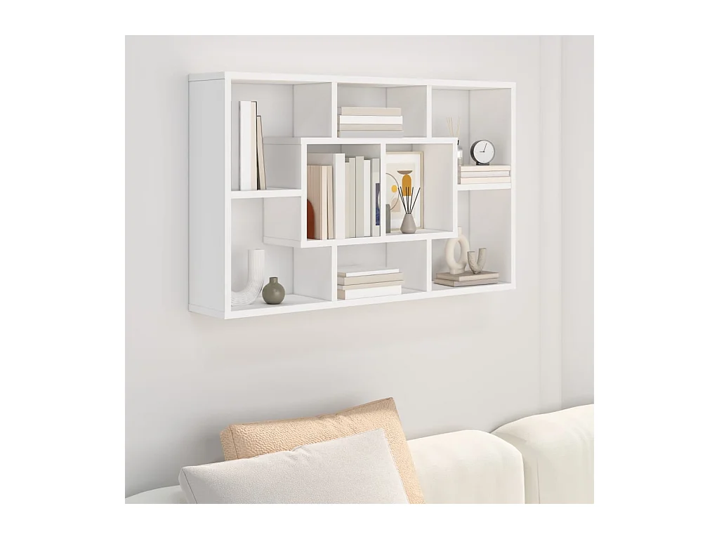 Étagère murale blanc 85x16x52,5 cm bois d'ingénierie