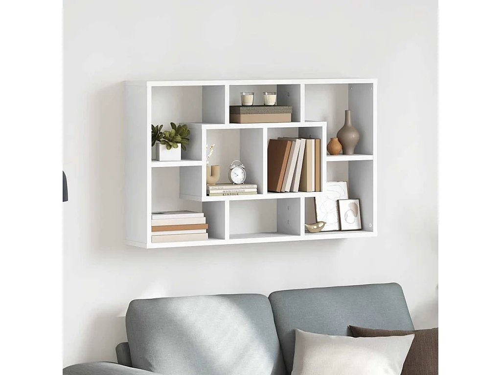 Étagère murale blanc 85x16x52,5 cm bois d'ingénierie