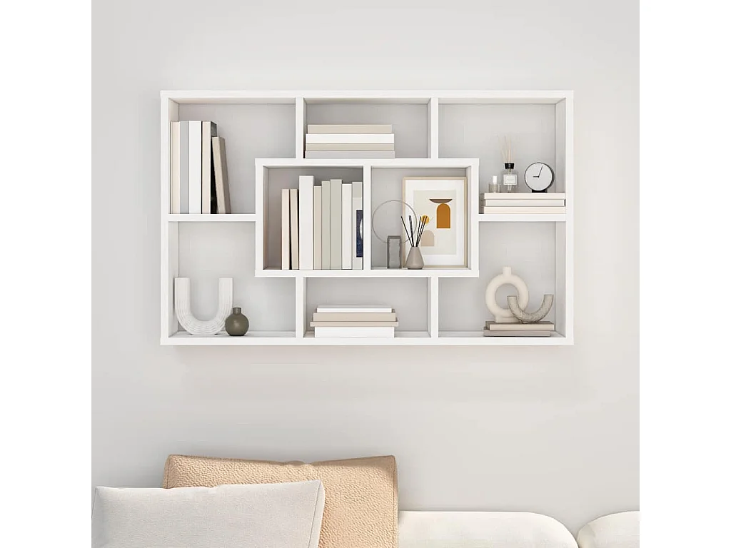 Étagère murale blanc 85x16x52,5 cm bois d'ingénierie