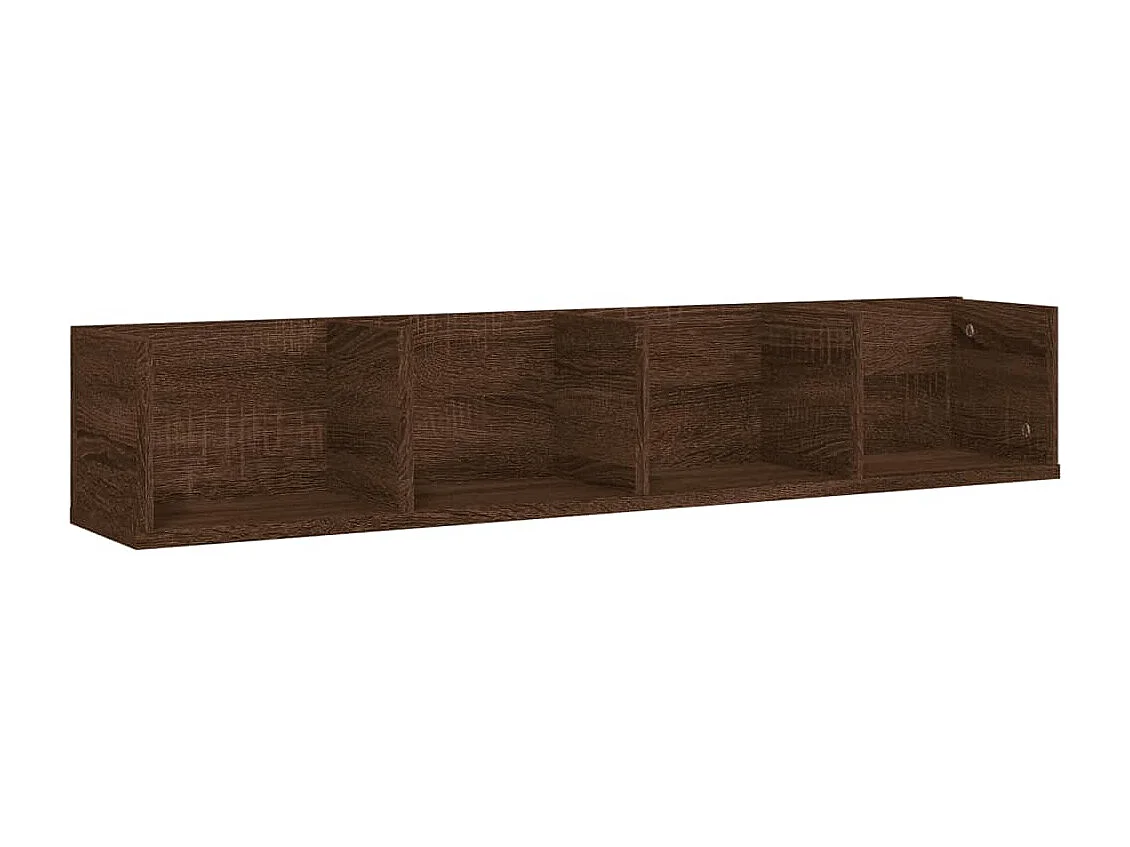 Wandschap CD 100x18x18 cm bewerkt hout bruin eikenkleur