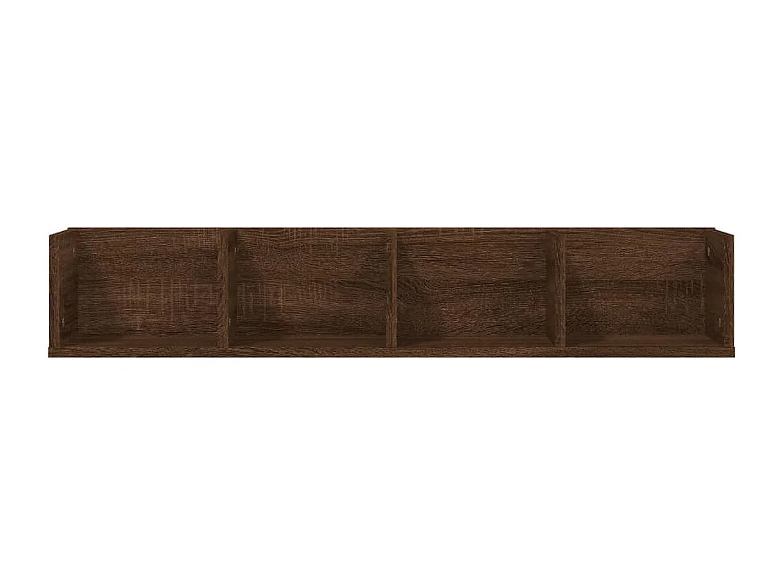 Wandschap CD 100x18x18 cm bewerkt hout bruin eikenkleur