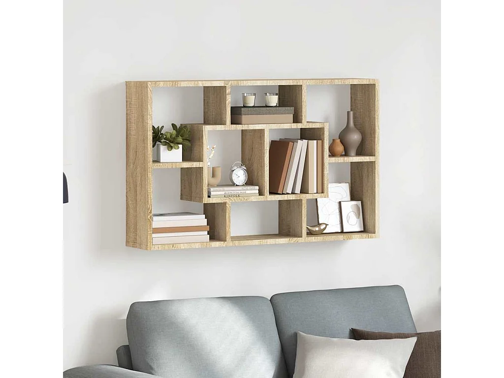 Estantería pared madera ingeniería roble Sonoma 85x16x52,5 cm