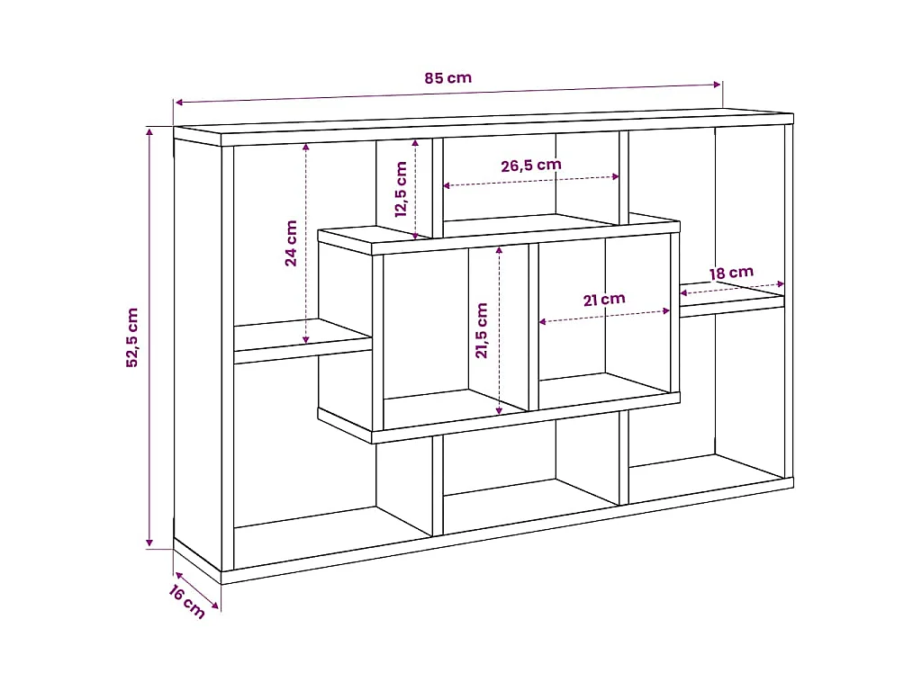 Mensola a Muro Rovere Sonoma 85x16x52,5 cm in Legno Multistrato