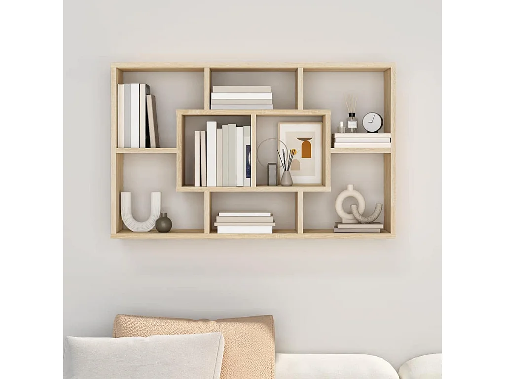 Mensola a Muro Rovere Sonoma 85x16x52,5 cm in Legno Multistrato