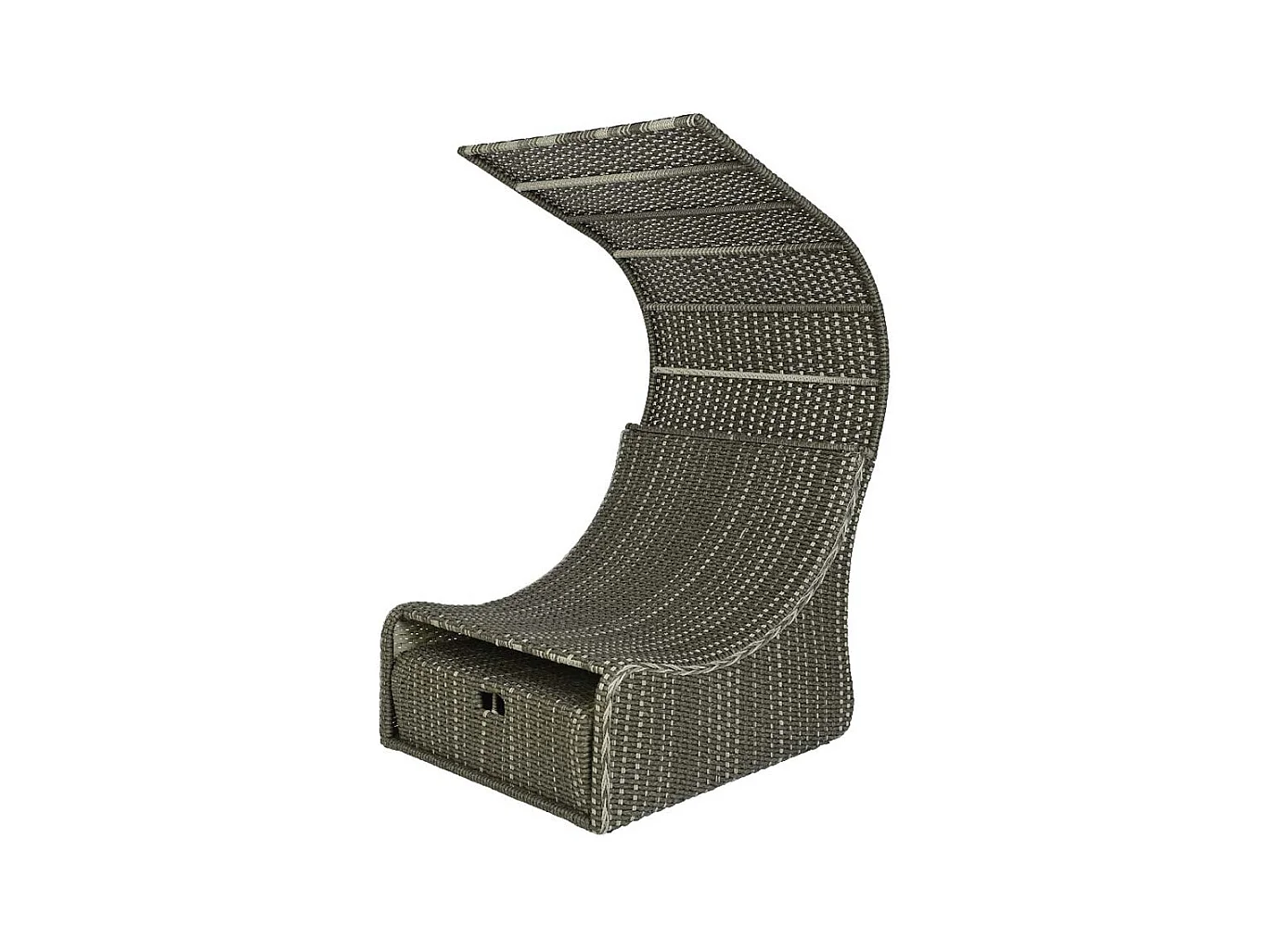 Lit extérieur pour jardin en résine tressée gris Siesta - Jardideco