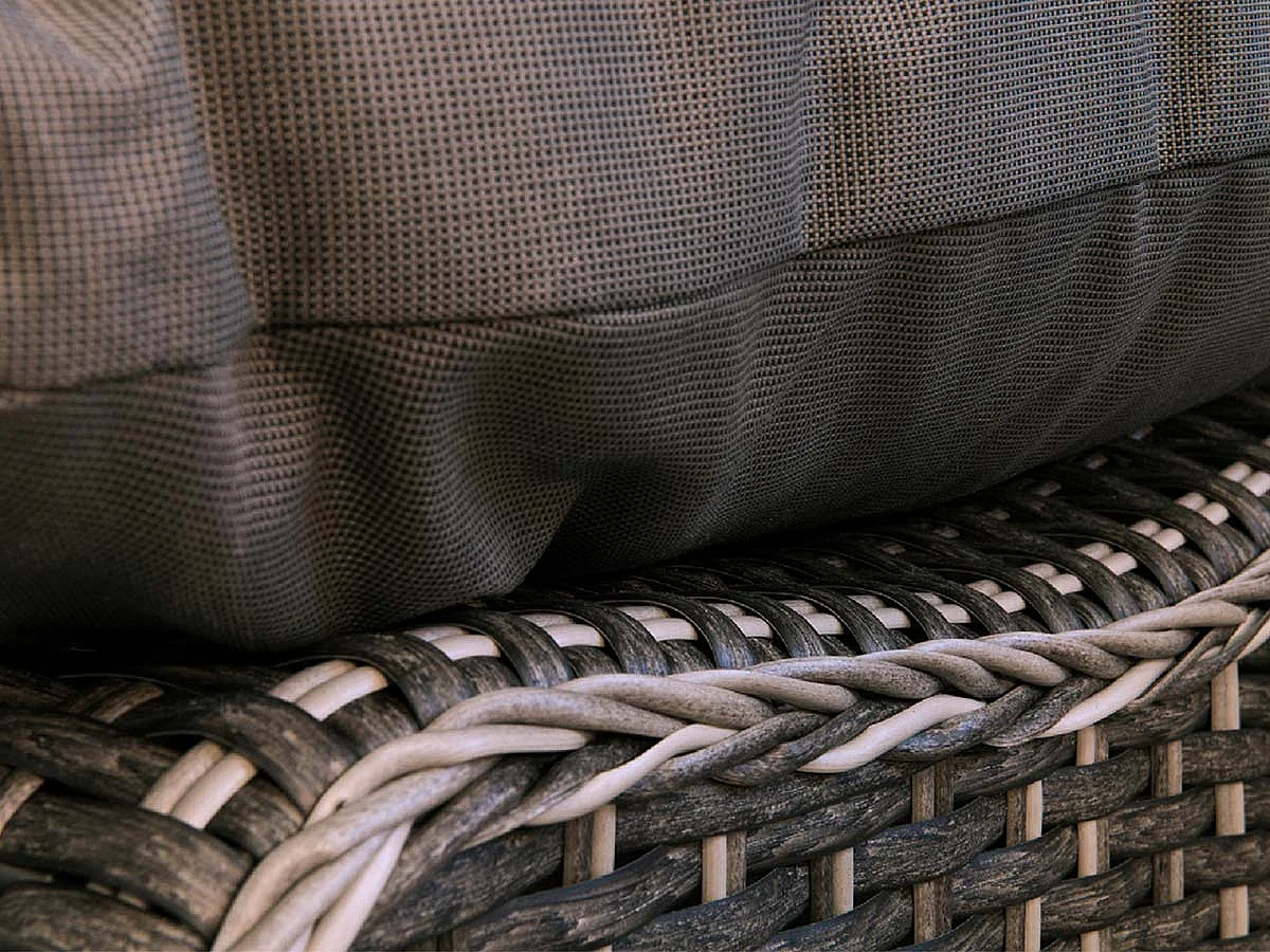 Lit extérieur pour jardin en résine tressée gris Siesta - Jardideco