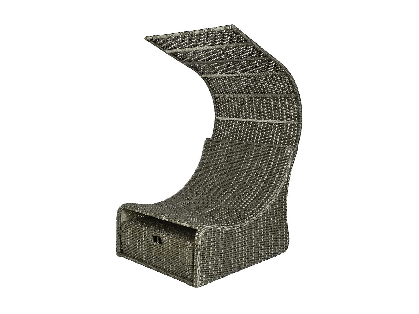 Lit extérieur pour jardin en résine tressée gris Siesta - Jardideco