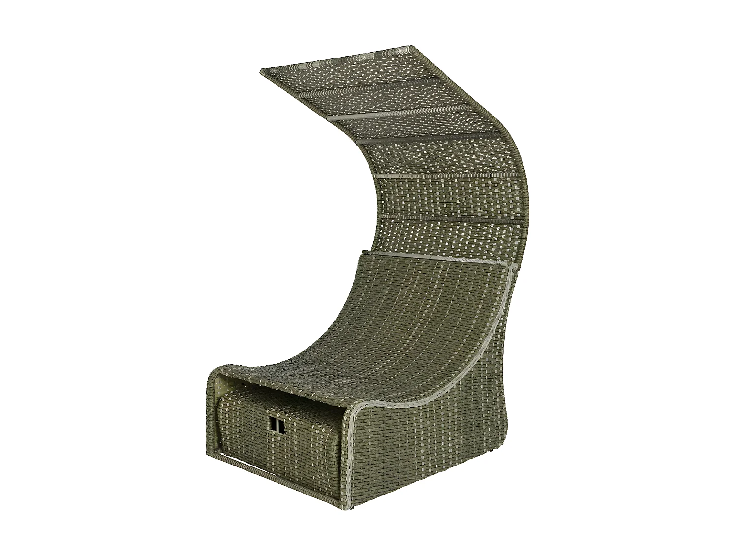 Lit extérieur pour jardin en résine tressée taupe Siesta - Jardideco