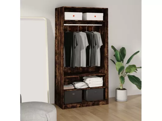 Kauf Unique Kleiderschrank Räuchereiche 100x50x200 cm Holzwerkstoff