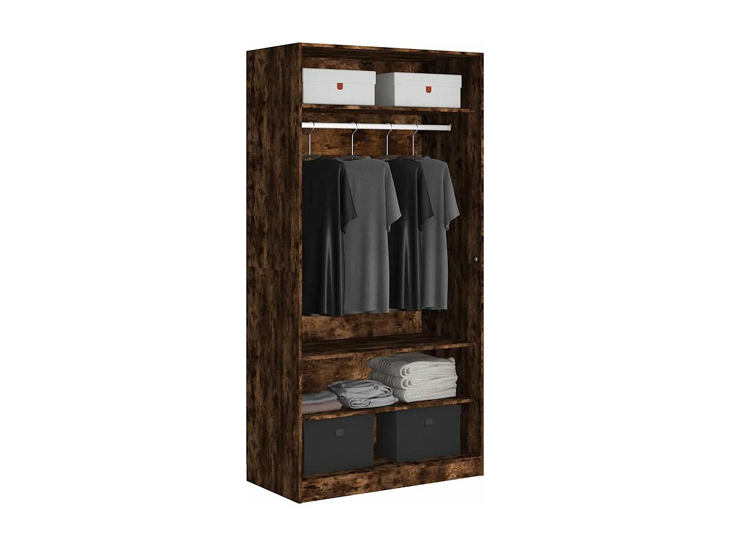 Garde-robe chêne fumé 100x50x200 cm bois d'ingénierie