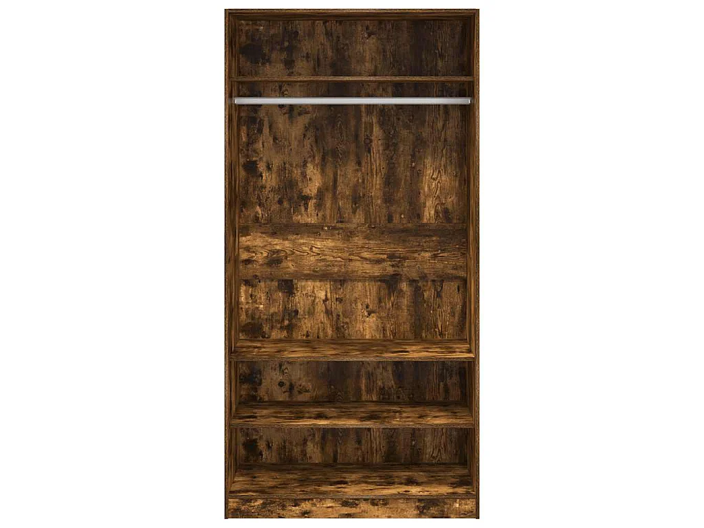 Armario madera contrachapada color roble ahumado 100x50x200 cm