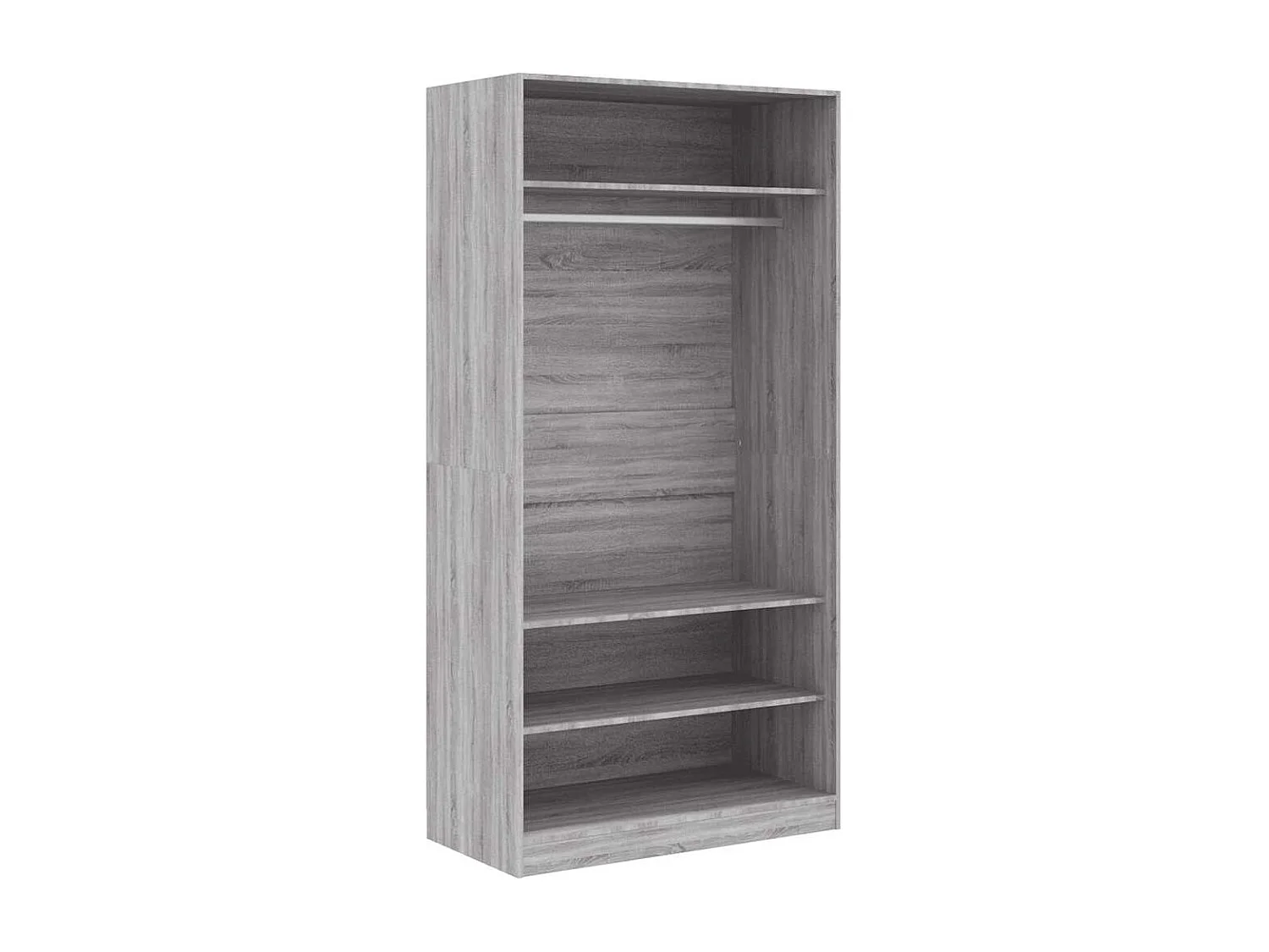 Kleiderschrank Grau Sonoma 100x50x200 cm Holzwerkstoff