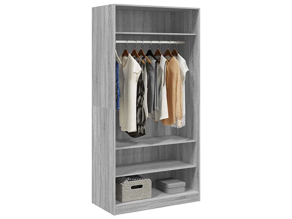 Garde-robe sonoma gris 100x50x200 cm bois d'ingénierie
