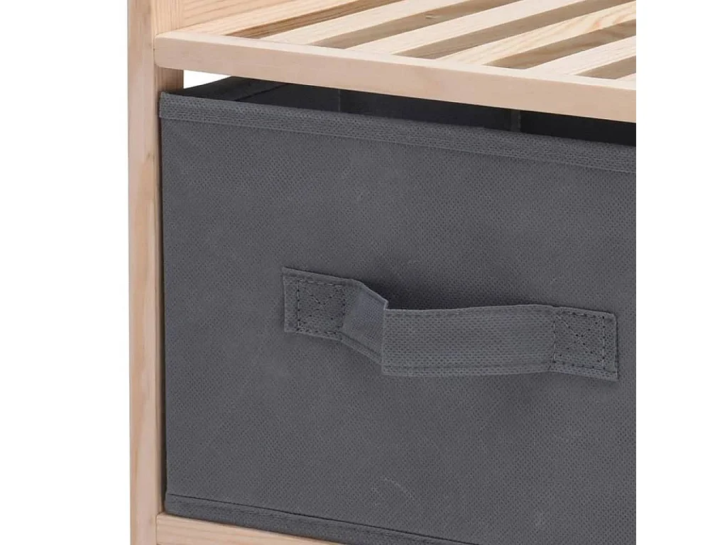 H&S Collection Aufbewahrungsschrank mit 3 Aufbewahrungsboxen Dunkelgrau