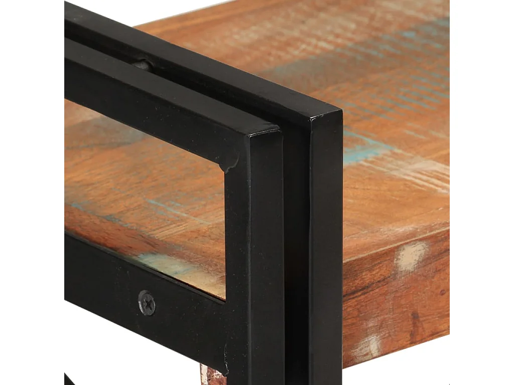 Bücherregal 3 Fächer 77x30x80cm Recyceltes Massivholz und Eisen