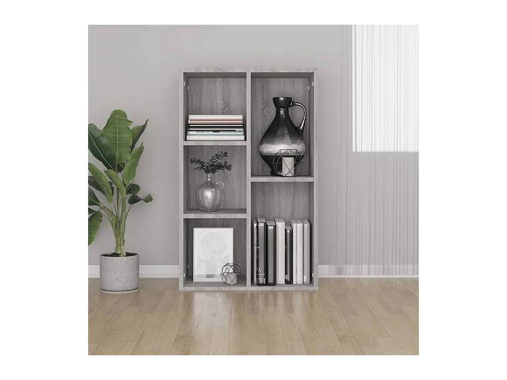 Bibliothèque/Buffet sonoma gris 50x25x80 cm bois d'ingénierie