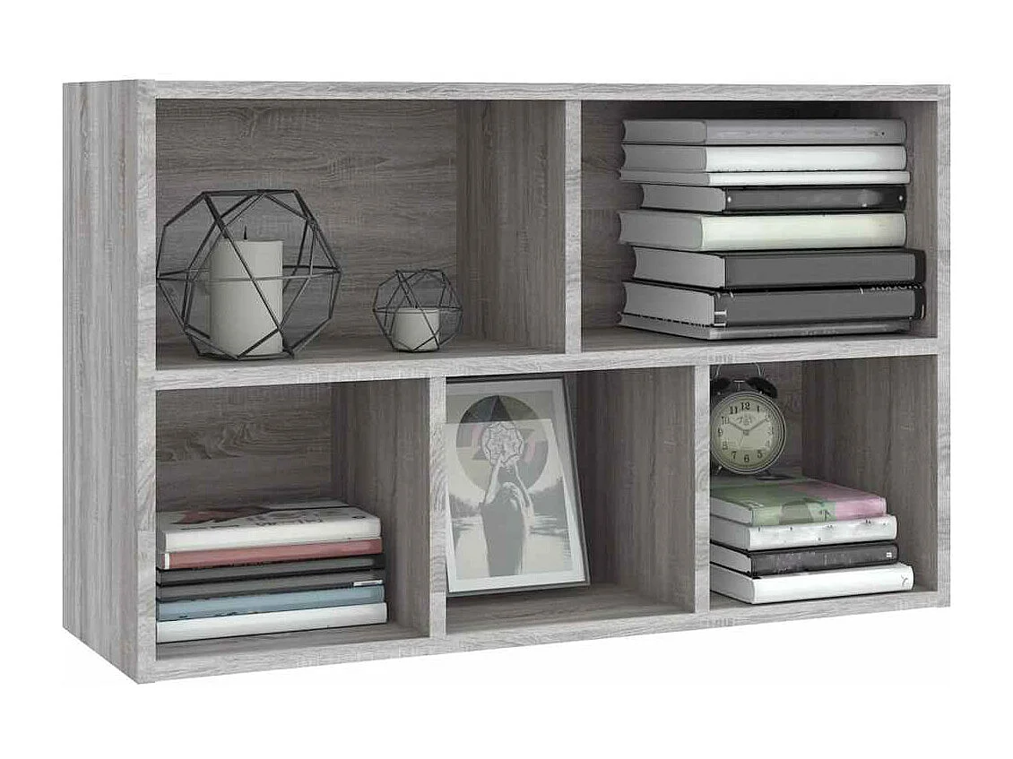 Bibliothèque/Buffet sonoma gris 50x25x80 cm bois d'ingénierie