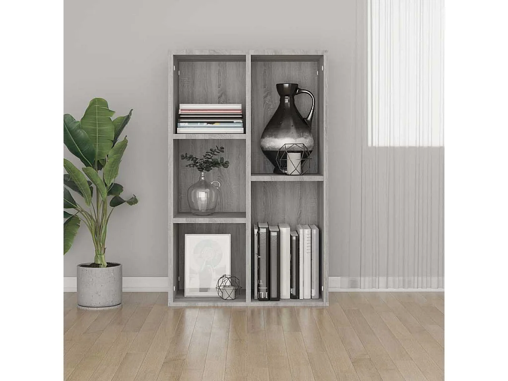 Bibliothèque/Buffet sonoma gris 50x25x80 cm bois d'ingénierie