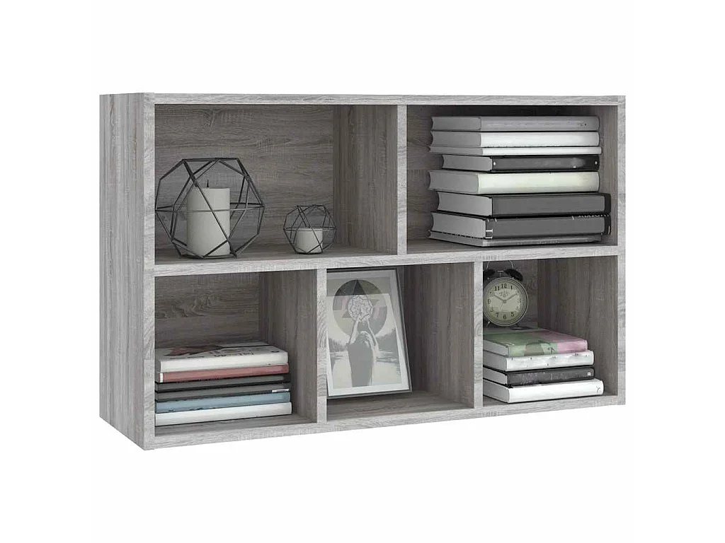 Bibliothèque/Buffet sonoma gris 50x25x80 cm bois d'ingénierie