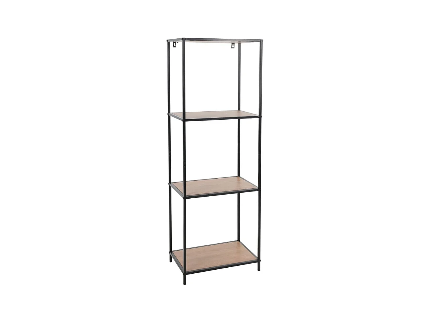 Armoire ouverte à 3 niveaux 45x30x130cm naturel et noir