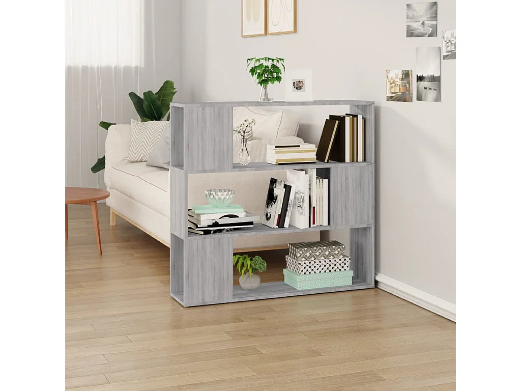 Bücherregal/Raumteiler Grau Sonoma 100x24x94 cm
