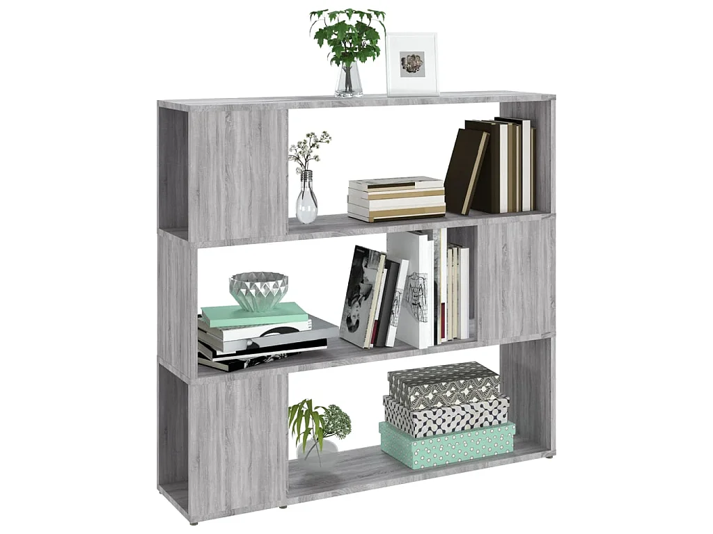 Bücherregal/Raumteiler Grau Sonoma 100x24x94 cm