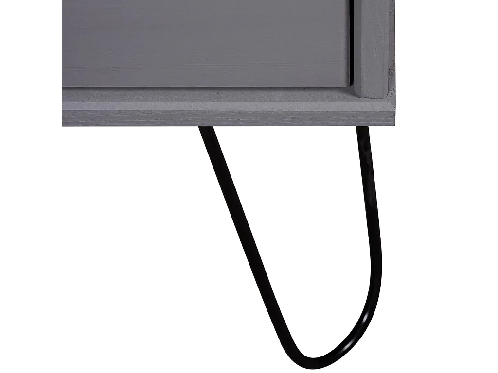 Bibliothèque New York Gris Bois de pin massif