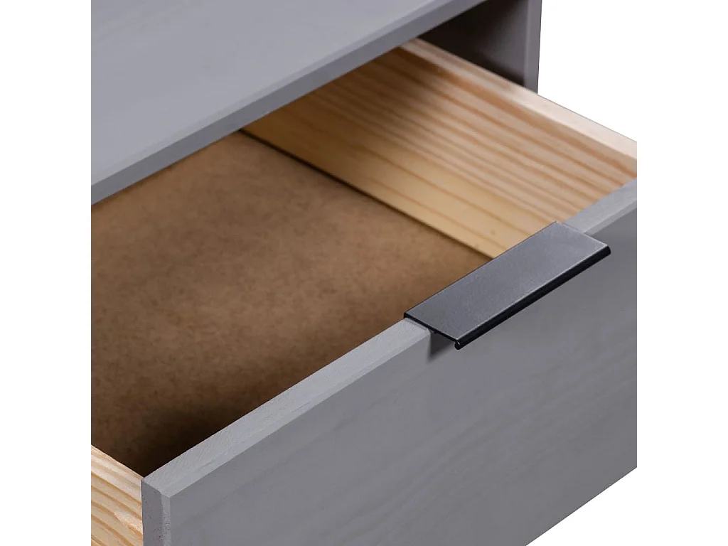 Bibliothèque New York Gris Bois de pin massif