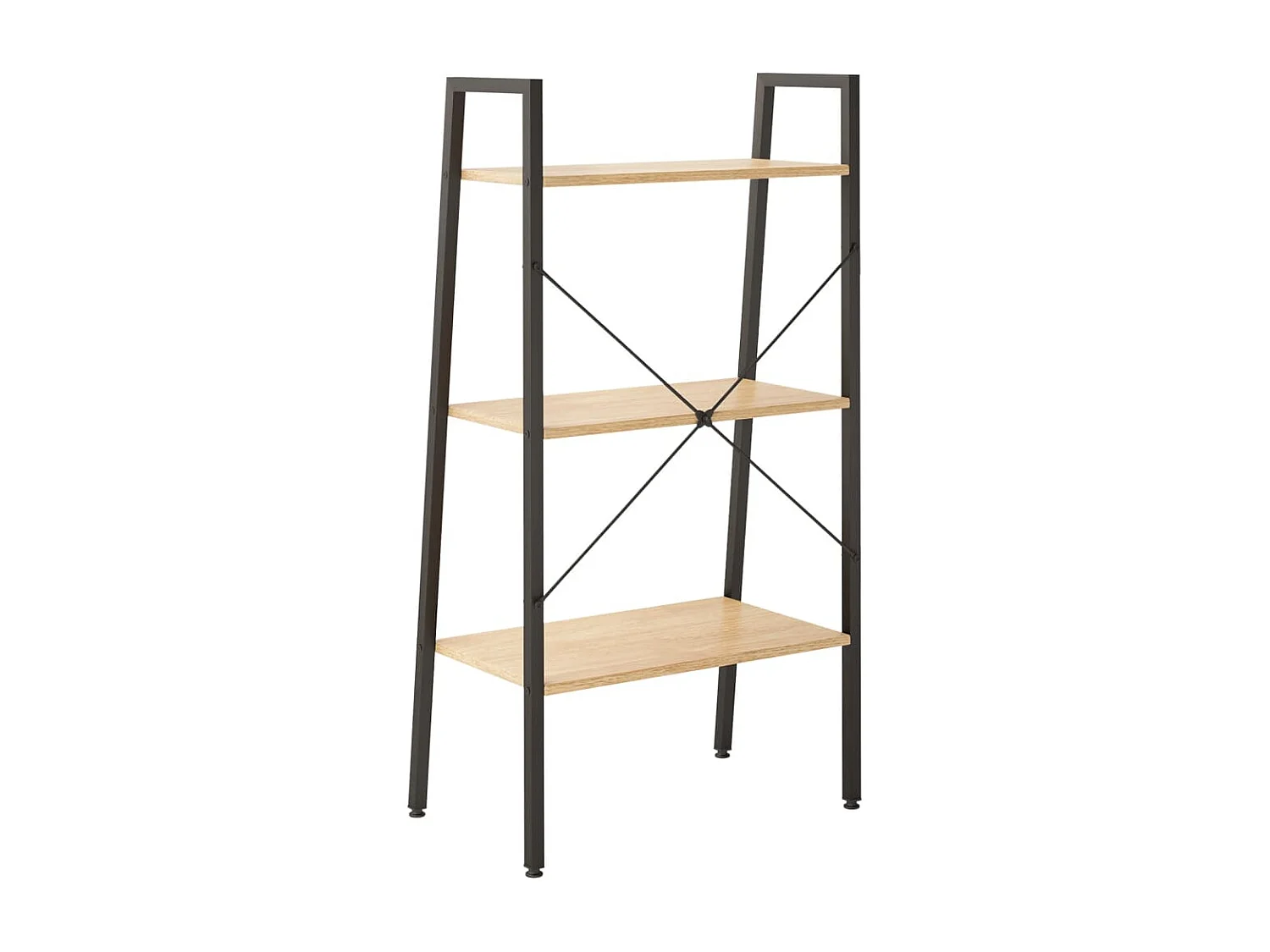 Estante de pé 3 prateleiras 56x35x108 cm castanho-claro e preto